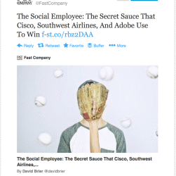 @SocialEmployee 'Secret Sauce' by @DavidBrier on @FastCompany #IBM #Cisco #Dell #Adobe